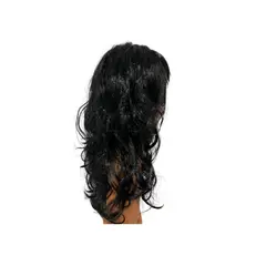 GENERICO - Peluca Sintética Larga Crespa Ideal Para Disfraz Negro