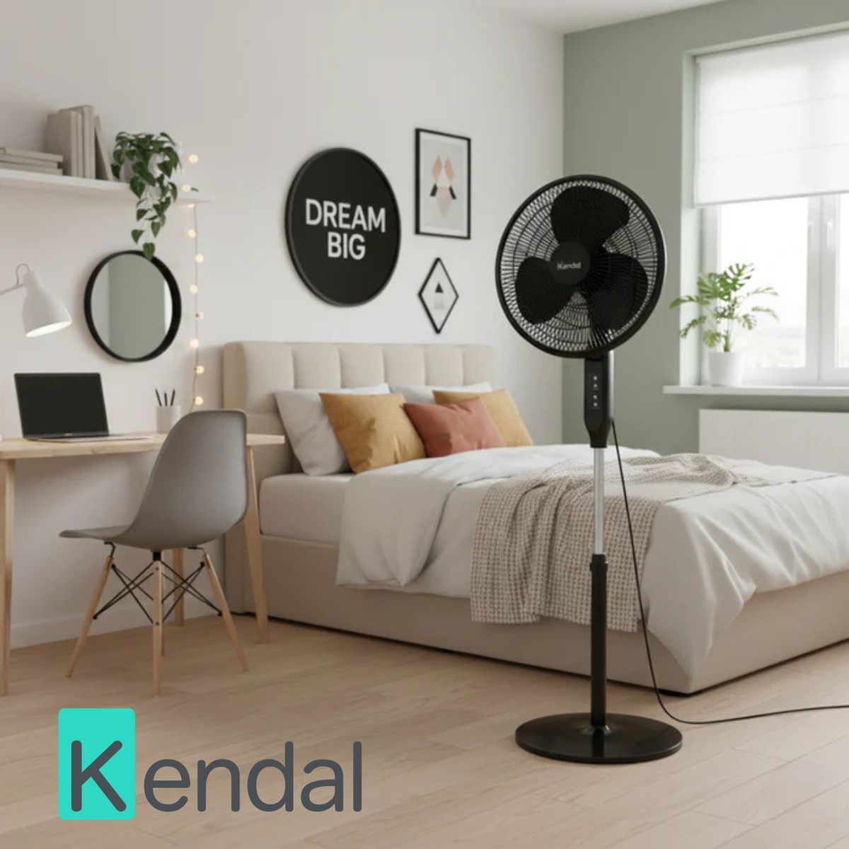 KENDAL - Ventilador Pedestal Pie Silencioso Control Remoto Kvpcontrol16 Kendal
