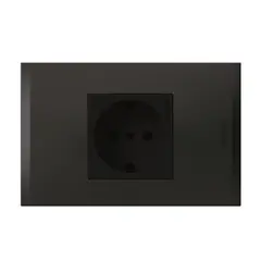 BTICINO - Enchufe Schuko 2P+T 10A 250V 16A Antracita Black Nobile