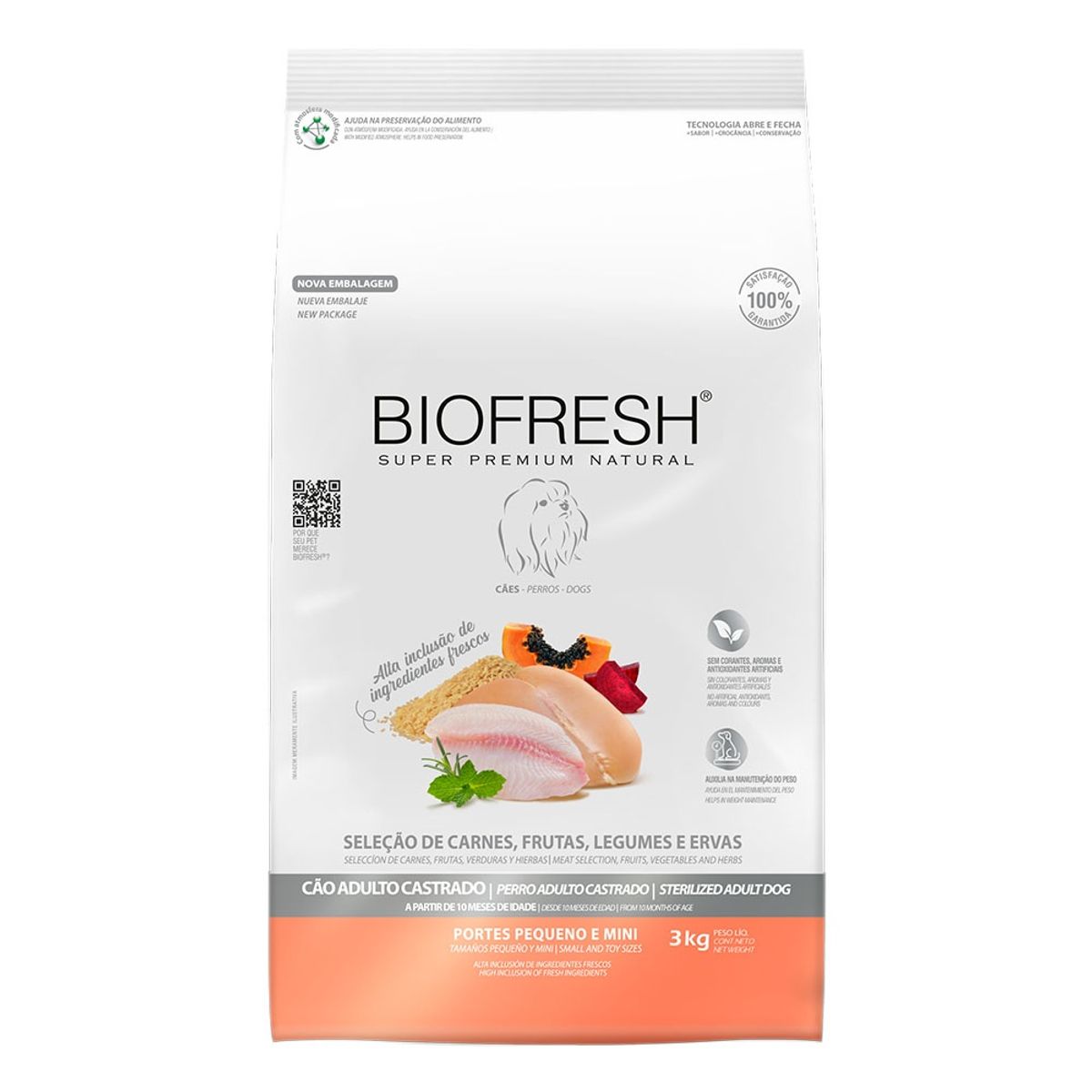 BIOFRESH - Biofresh Perro Adulto Castrado Raza Pequeña Mini 3 Kg