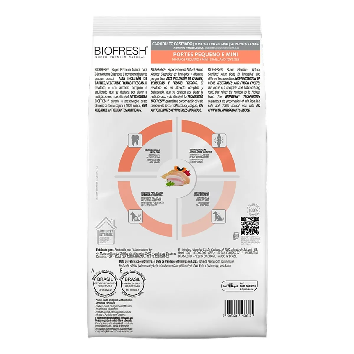 BIOFRESH - Biofresh Perro Adulto Castrado Raza Pequeña Mini 3 Kg