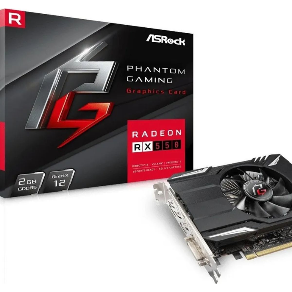 ASROCK - Tarjeta de Video - AsRock  Phantom Gaming  - AMD Radeon RX550 2G - 2 GB, GDDR5, 64 bits