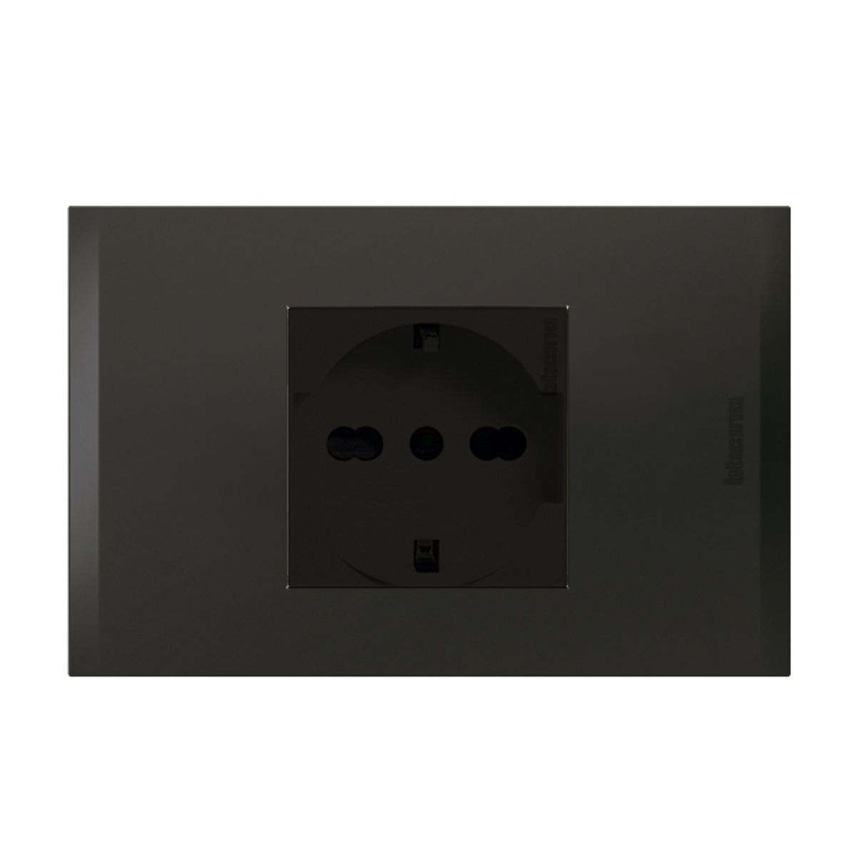 BTICINO - Enchufe Schuko Bticino 2P+T 10A16A 250V Antracita Black Nobile
