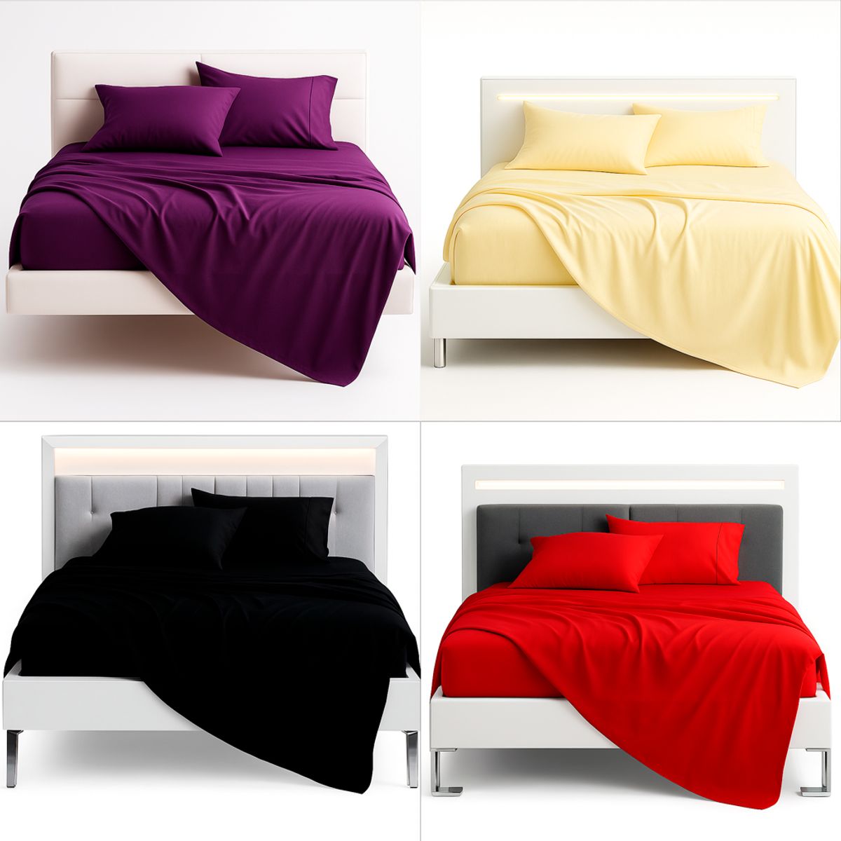 ARMONIA - Sábana 2 Plazas 800 Hilos Liso Morado v3 7EF