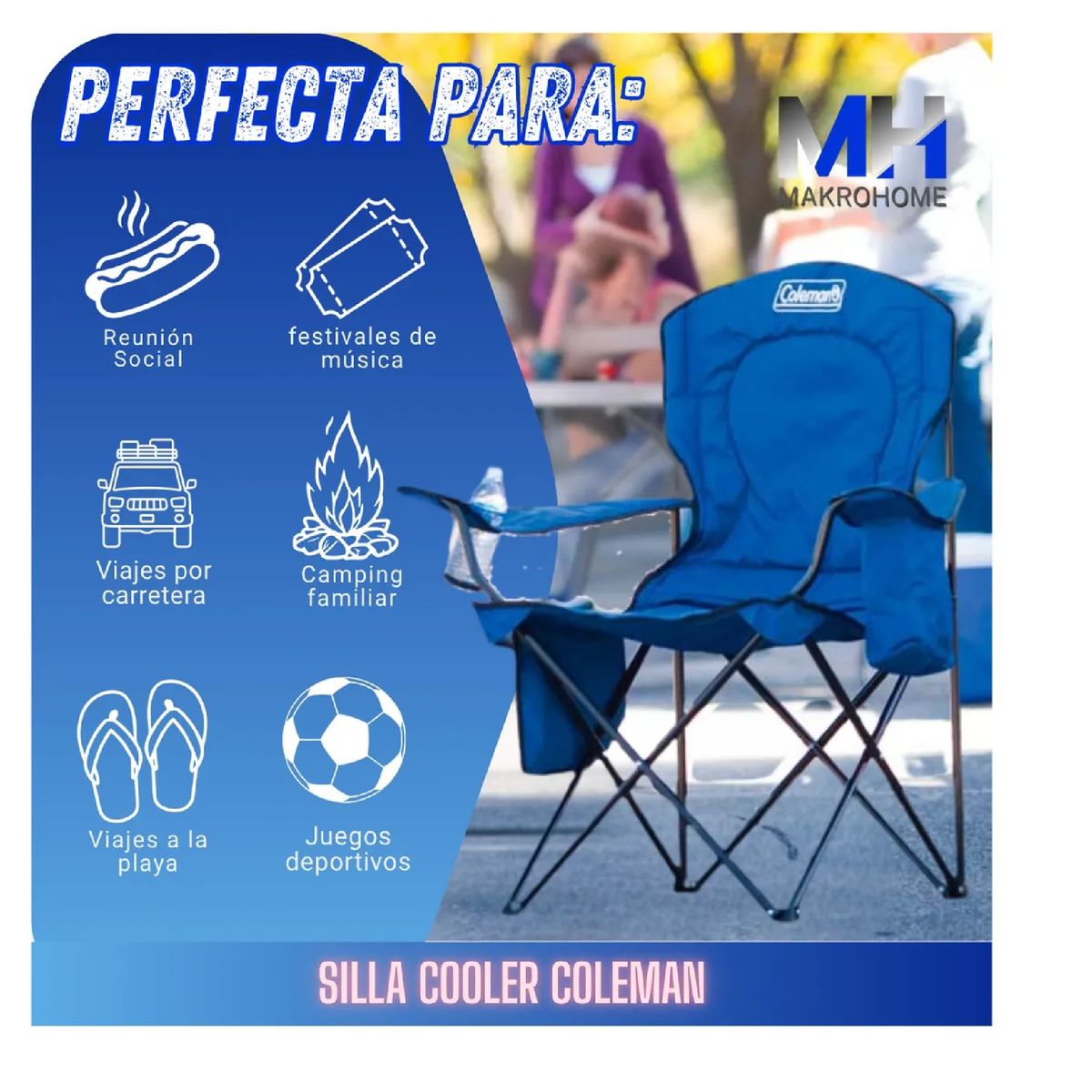 COLEMAN - Silla De Camping Coleman Con Cooler Integrado 4 Latas