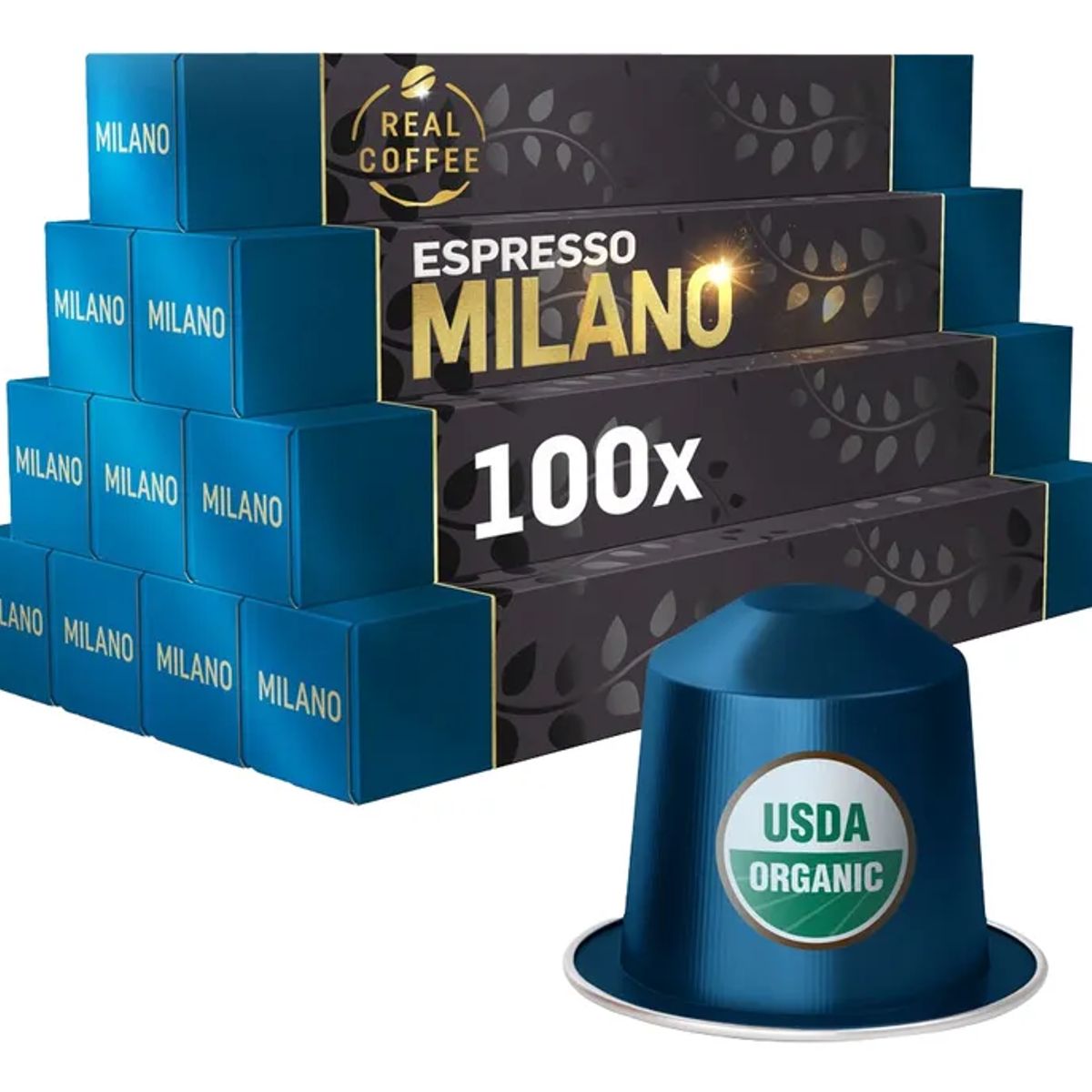 REAL COFFEE - 100 Cápsulas Compatibles Nespresso® Milano , Real Coffee®