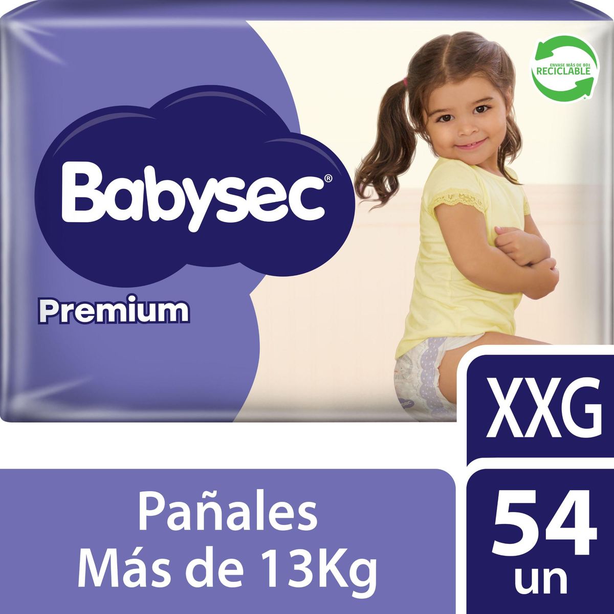 BABYSEC - Pañales de Bebé Babysec Premium Cuidado Total 54Un XXG