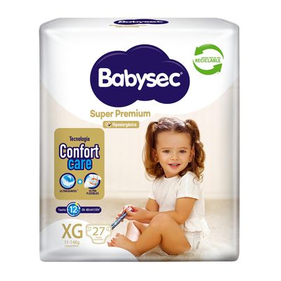 Imagen 2 del producto Pañales de Bebé Super Premium Cuidado Total 27 un XG