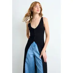 IO - Chaleco Liso Mujer Negro