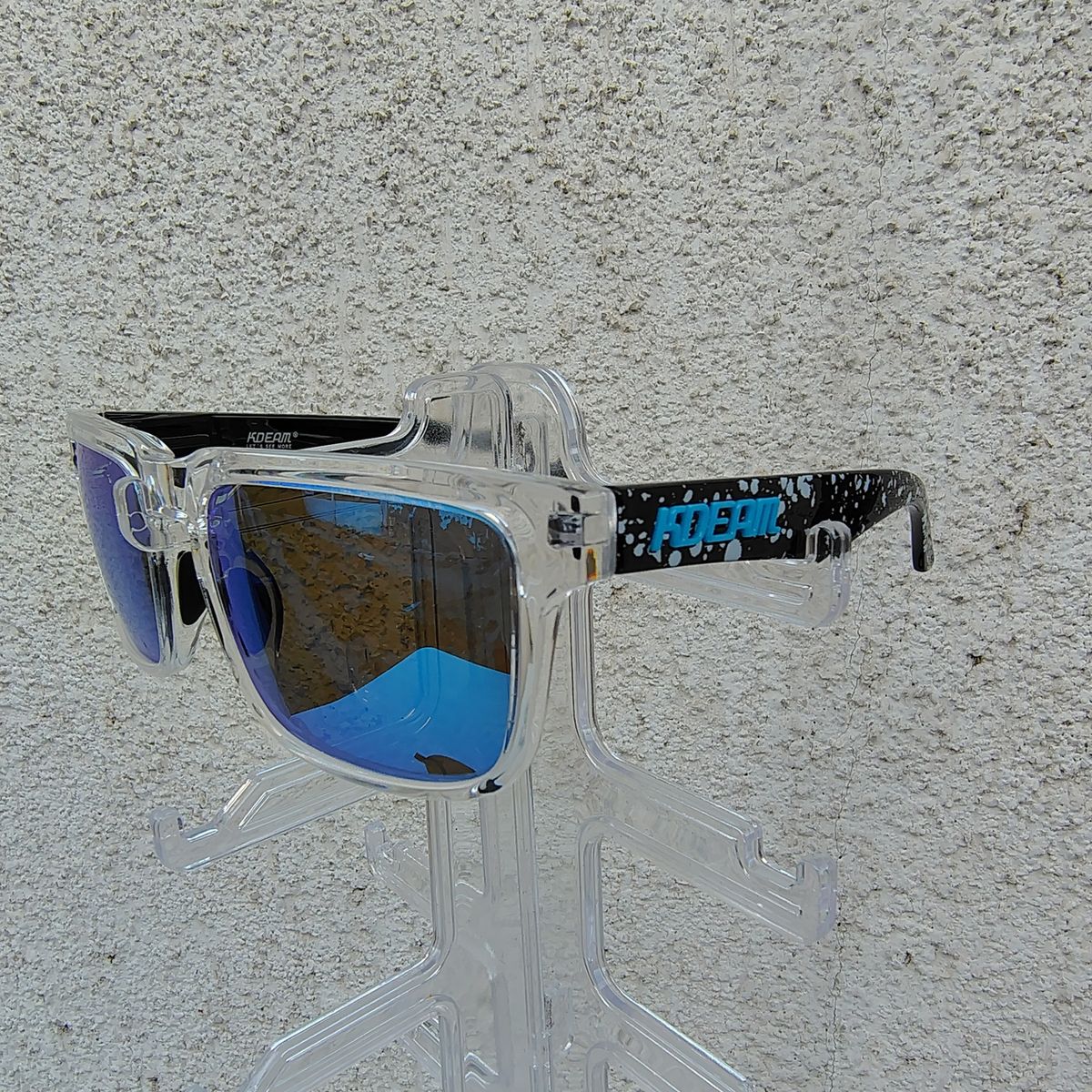 GENERICO - Lentes de sol tamaño XL15,4cm ancho,  cara grande gafas Kdeam polarizadas rectangular