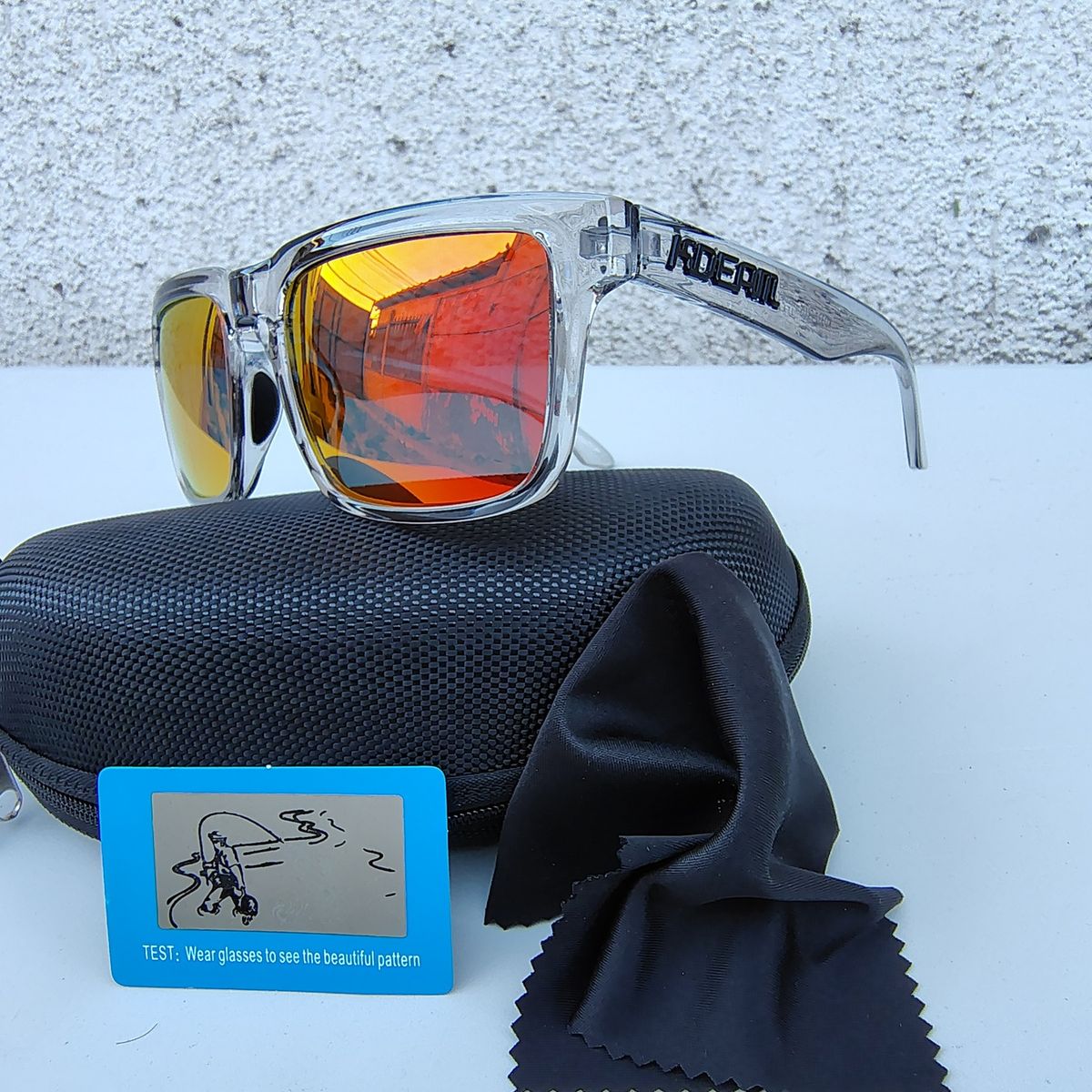 GENERICO - Lentes de sol tamaño XL15,4cm ancho,  cara grande gafas Kdeam polarizadas rectangular