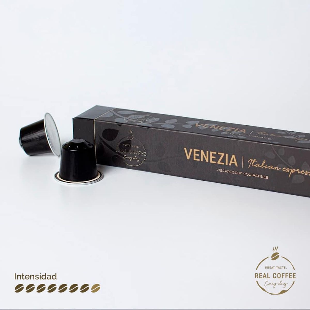 REAL COFFEE - 100 Cápsulas Compatibles Nespresso Venezia , Real Coffee