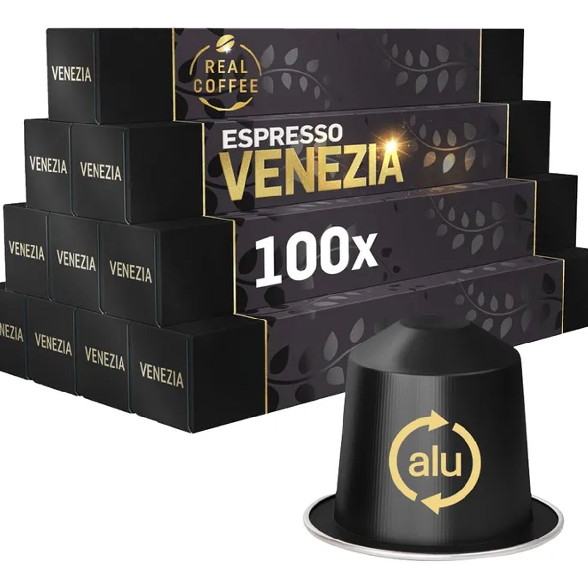 REAL COFFEE - 100 Cápsulas Compatibles Nespresso Venezia , Real Coffee