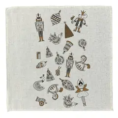 TUYO PRINT - Set 4 Servilletas Cascanueces Dorado 2 - Lino Poliester -