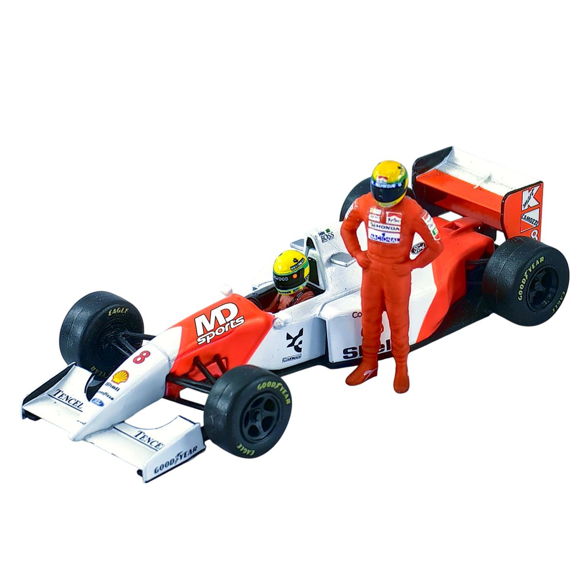 FORMULA 1 - Pack Auto Formula 1 Mclaren MP4/8 1993 + Figura Ayrton Senna Piloto 1:43