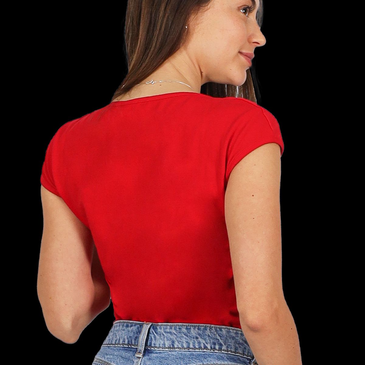 DIVINO JEANS - Polera Mabel V Roja Divino Jeans