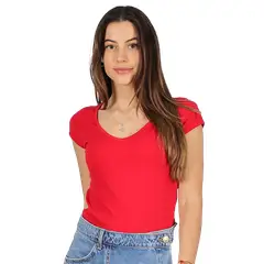 DIVINO JEANS - Polera Mabel V Roja