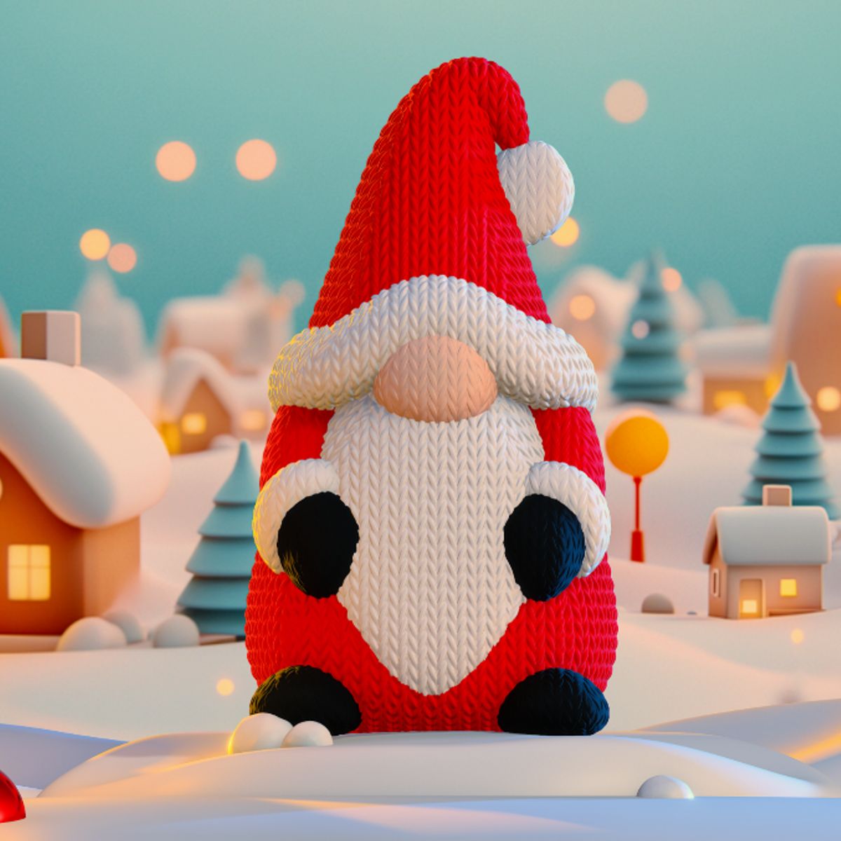 GENERICO - Adorno Navideño- Gnomo de Papá Noel de Punto