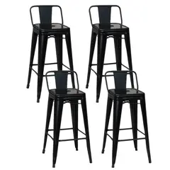 MOBOI - Pack 4 Taburetes Tolix Clásico Negro 66cm