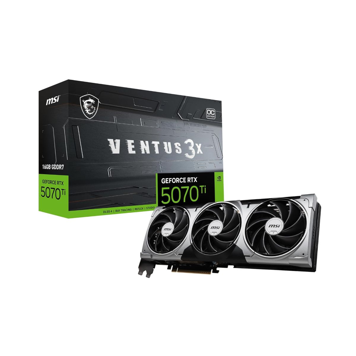 MSI - Tarjeta de Video - MSI  Ventus 3X OC Nvidia GeForce RTX 5070 Ti 16G
