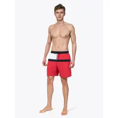 TOMMY HILFIGER - Traje De Baño Largo Con Estampado Rojo