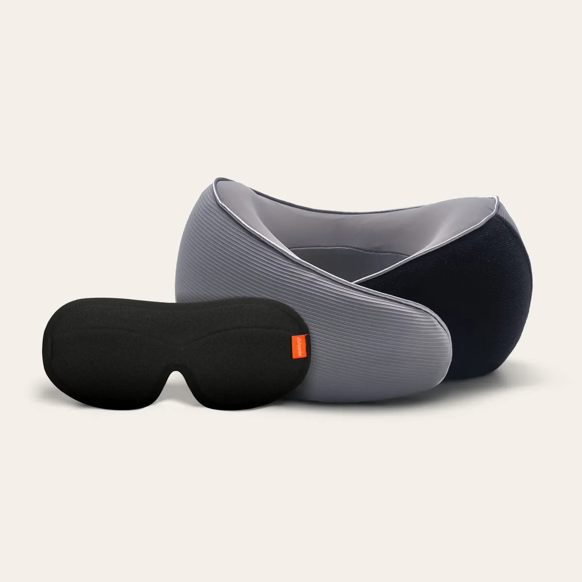 HYPNOS - Pack Viajero  Antifaz Negro + Almohada De Viaje Gris  Hypnos