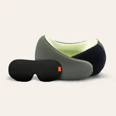 HYPNOS - Pack Viajero Antifaz Negro + Almohada De Viaje Verde