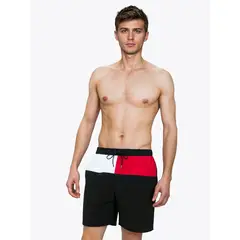 TOMMY HILFIGER - Traje De Baño Largo Con Estampado Negro