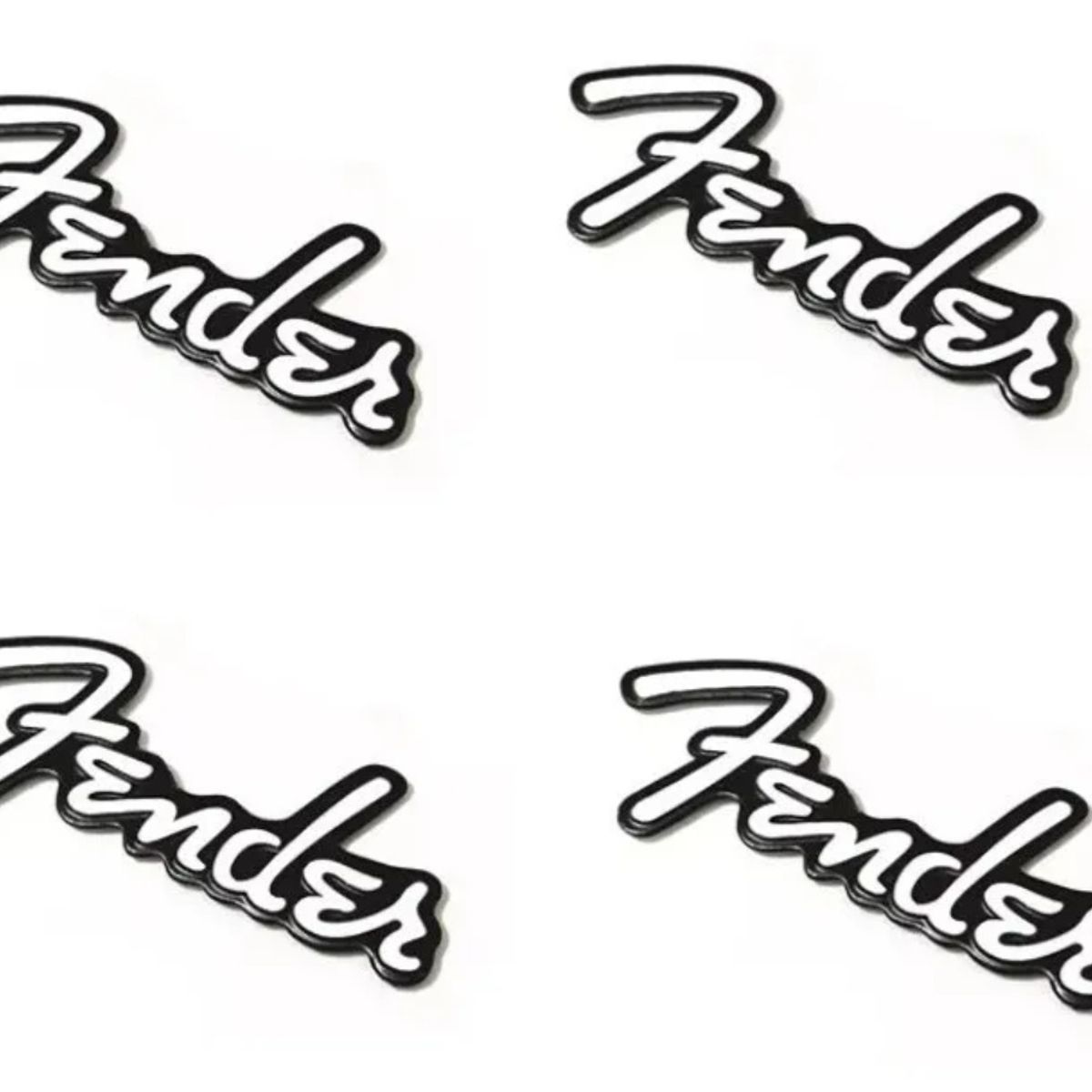 GENERICO - Set 4 Emblemas Logos Compatible con Fender Adhesivo Auto Parlantes