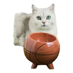 SUKEA - Plato De Cerámica Para Mascotas Perro Gato Pelota de Baloncesto