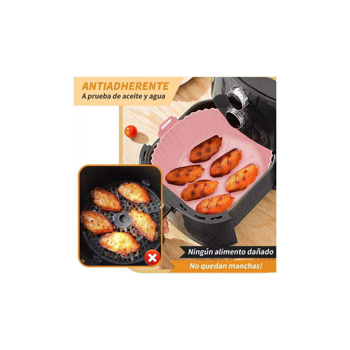 GENERICO - X6 Molde Redondo Silicona Para Air Fryer Moldes Freidora