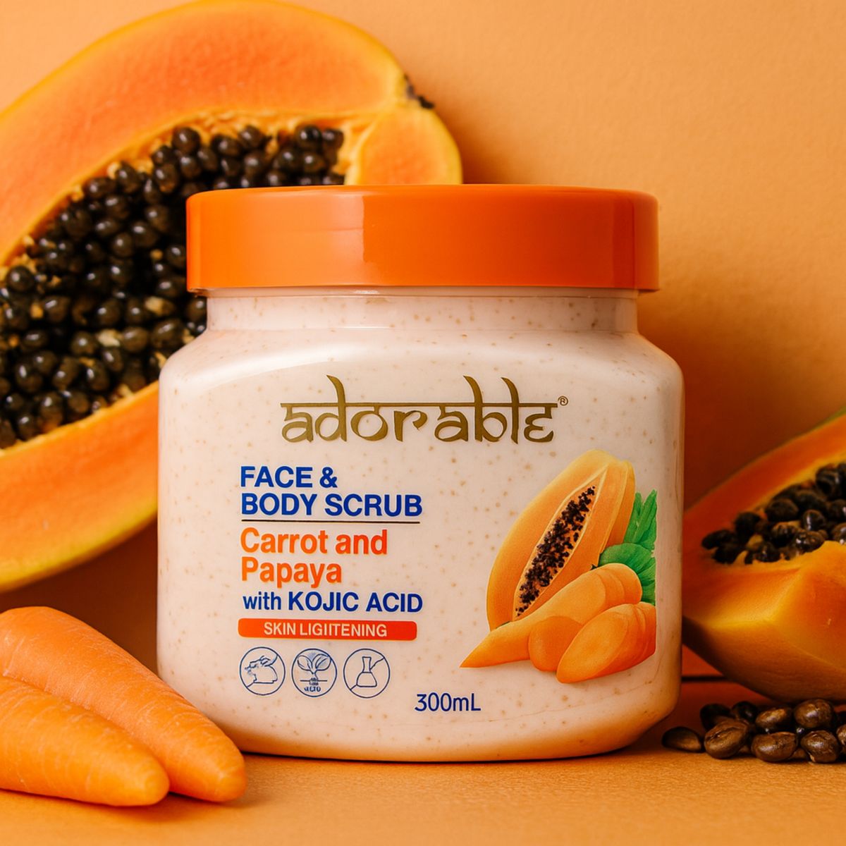 ADORABLE - Pack Adorable 6 Exfoliantes Zanahoria-Papaya & Ácido Kójico 300ml