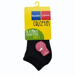 CAFFARENA - Calcetín Tobillo Bambú Pack 3 Escolar