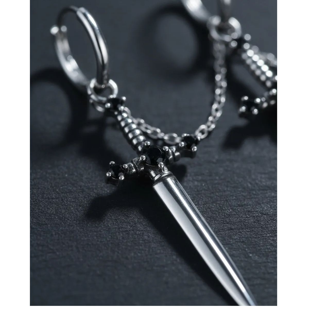 GENERICO - Aros De Espada Doble Ajuste Punk Hombre Mujer Earing Moda