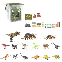 SPACEZAT - Maleta con Set Dinosaurios 15 piezas