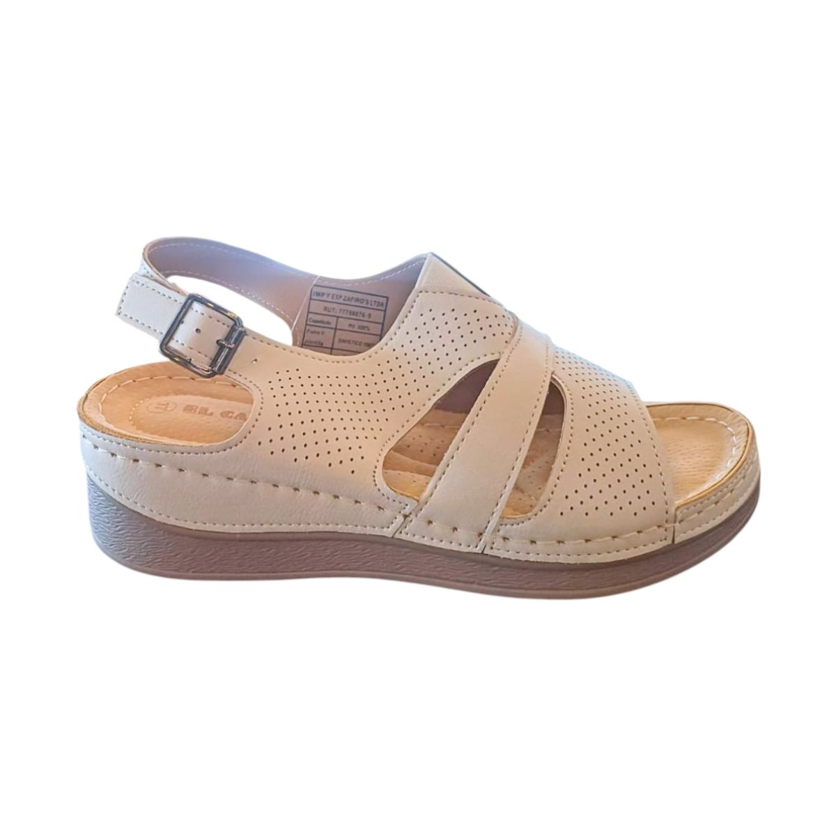 HERIEL - Sandalia Beige Plataforma Mujer