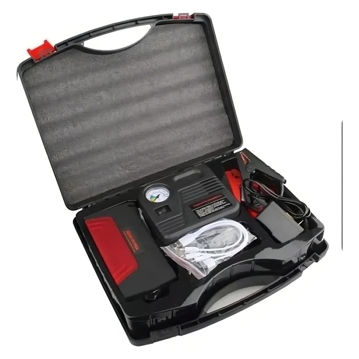 GENERICO - Cargador de Batería Partidor + Powerbank + Inflador De Rueda 3 en 1