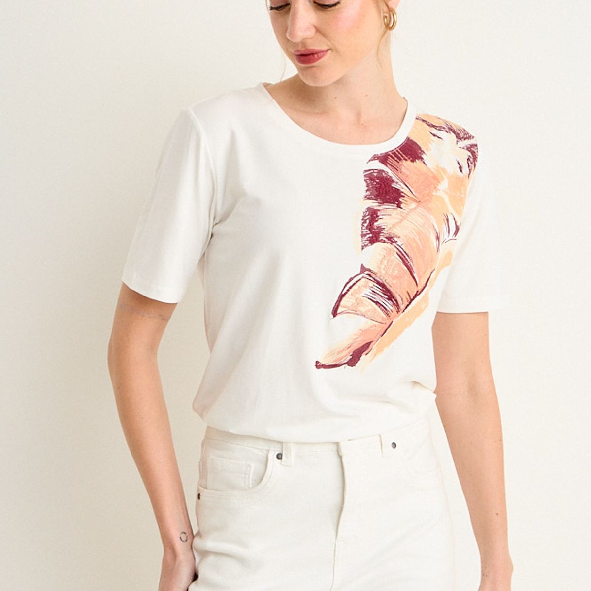 MA GRIFFE - Polera Manga Corta Mujer Blanco Magriffe