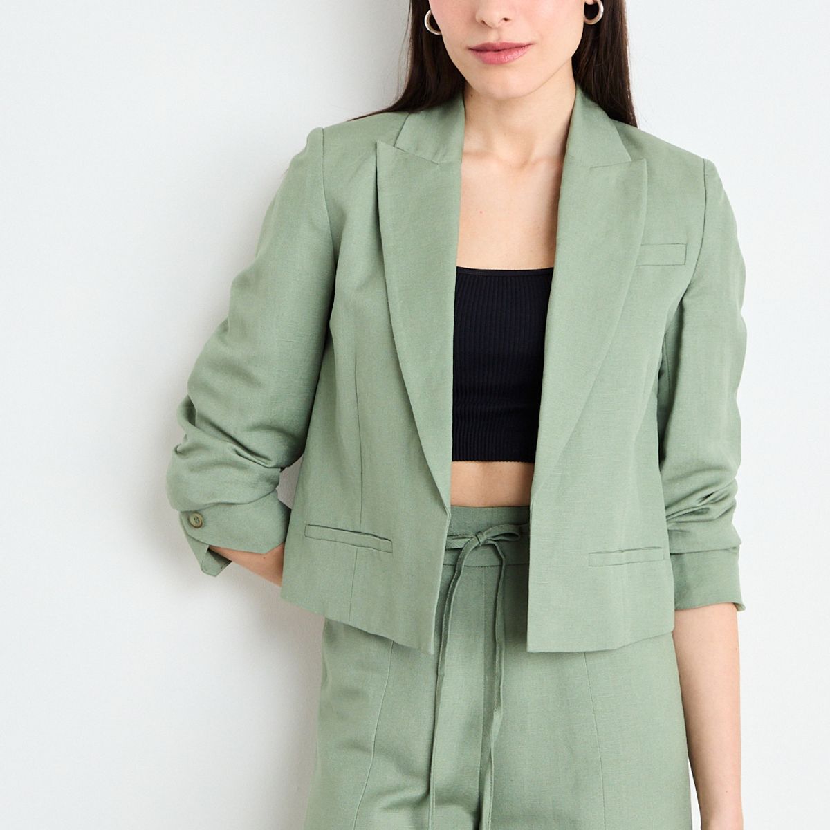 IO - Blazer Liso Mujer Verde Oliva Io