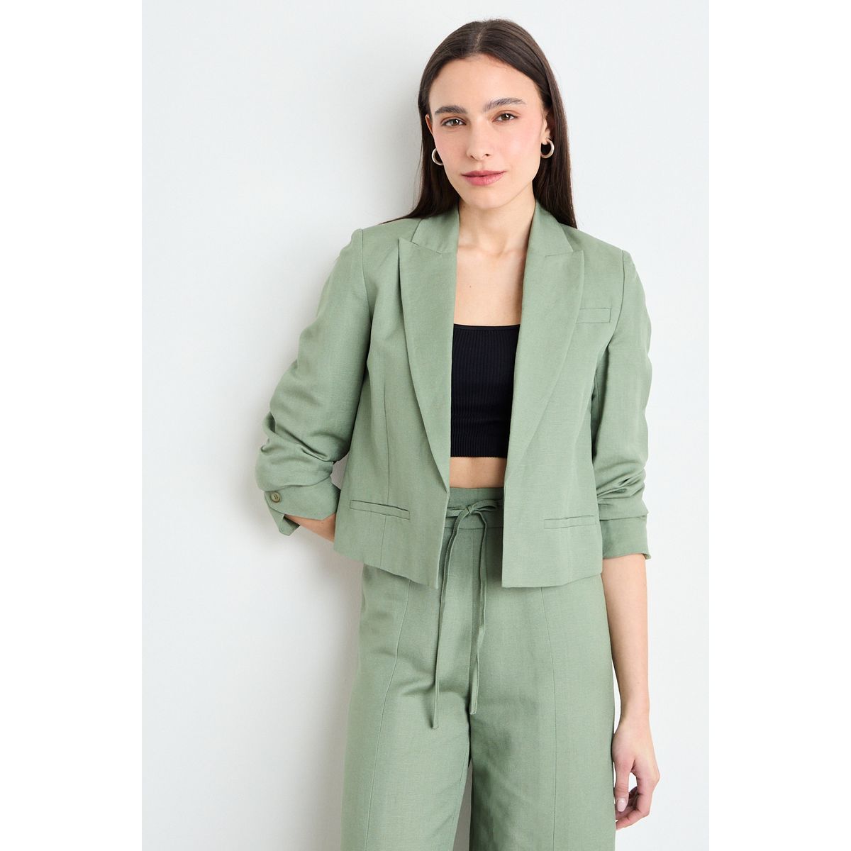 IO - Blazer Liso Mujer Verde Oliva Io