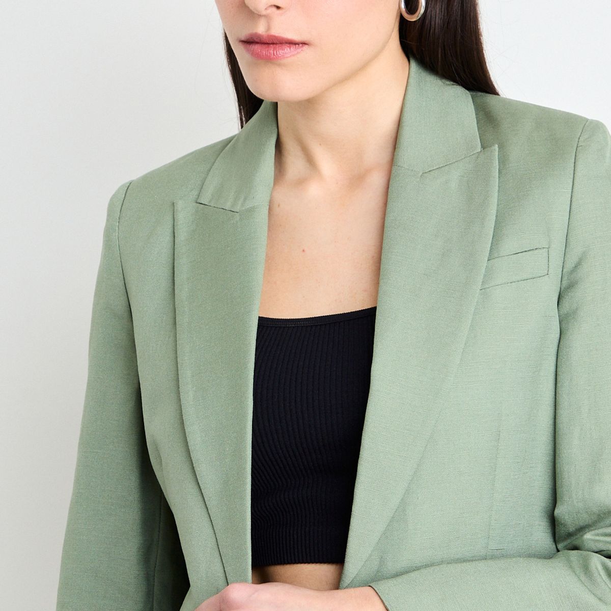 IO - Blazer Liso Mujer Verde Oliva Io