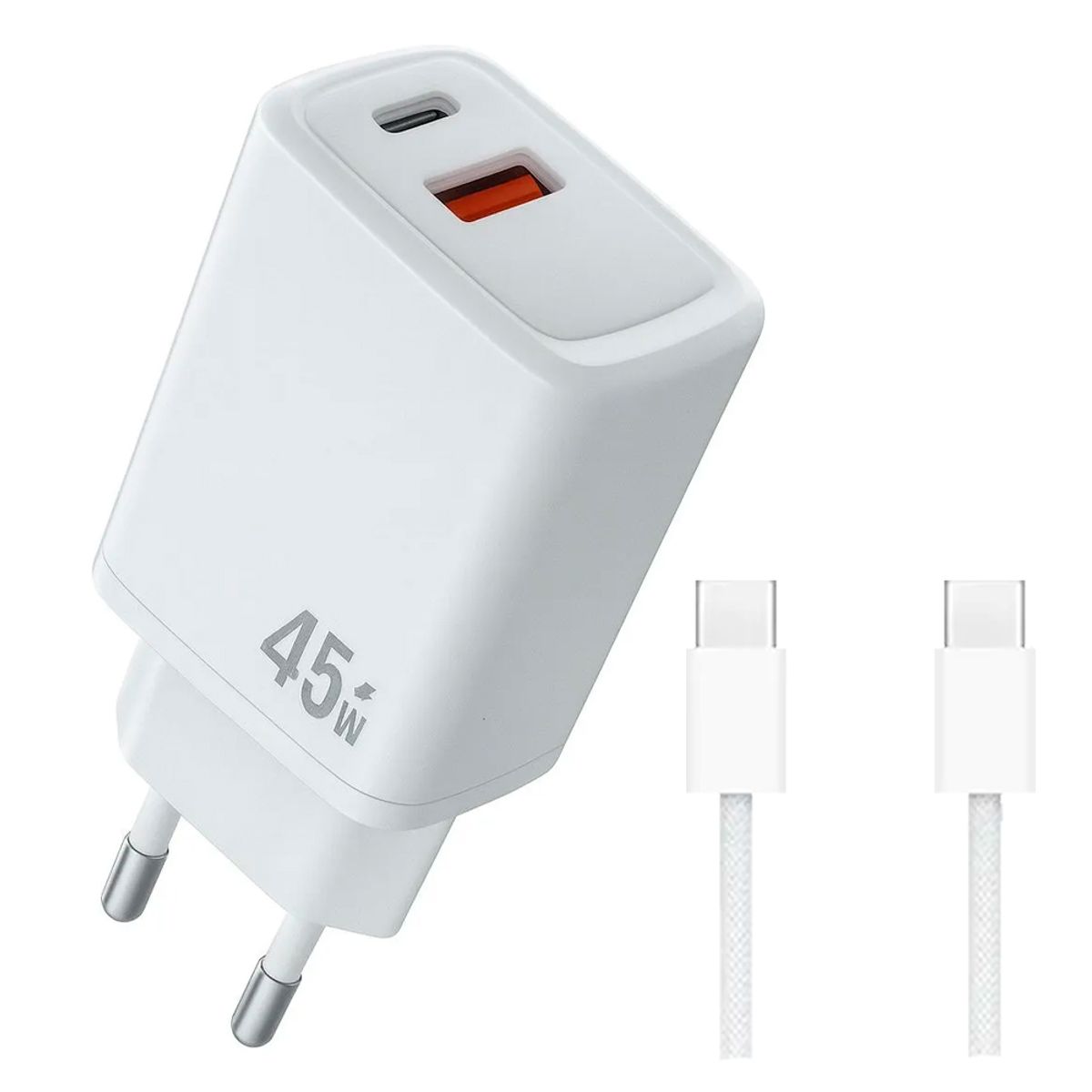 IRM - Cargador Certificado SEC Carga rapida DUAL 45w con Cable USB-C