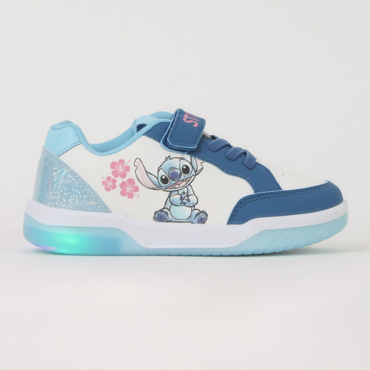 DISNEY - Zapatillas con luces Niña Blanco Flores Lilo & Stitch Disney