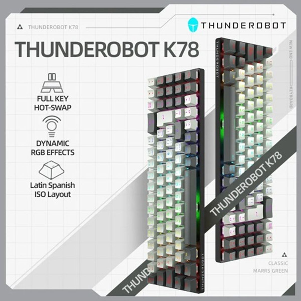 THUNDEROBOT - Teclado Mecánico Gamer Wired Thunderobot K78 Rgb Switich Red
