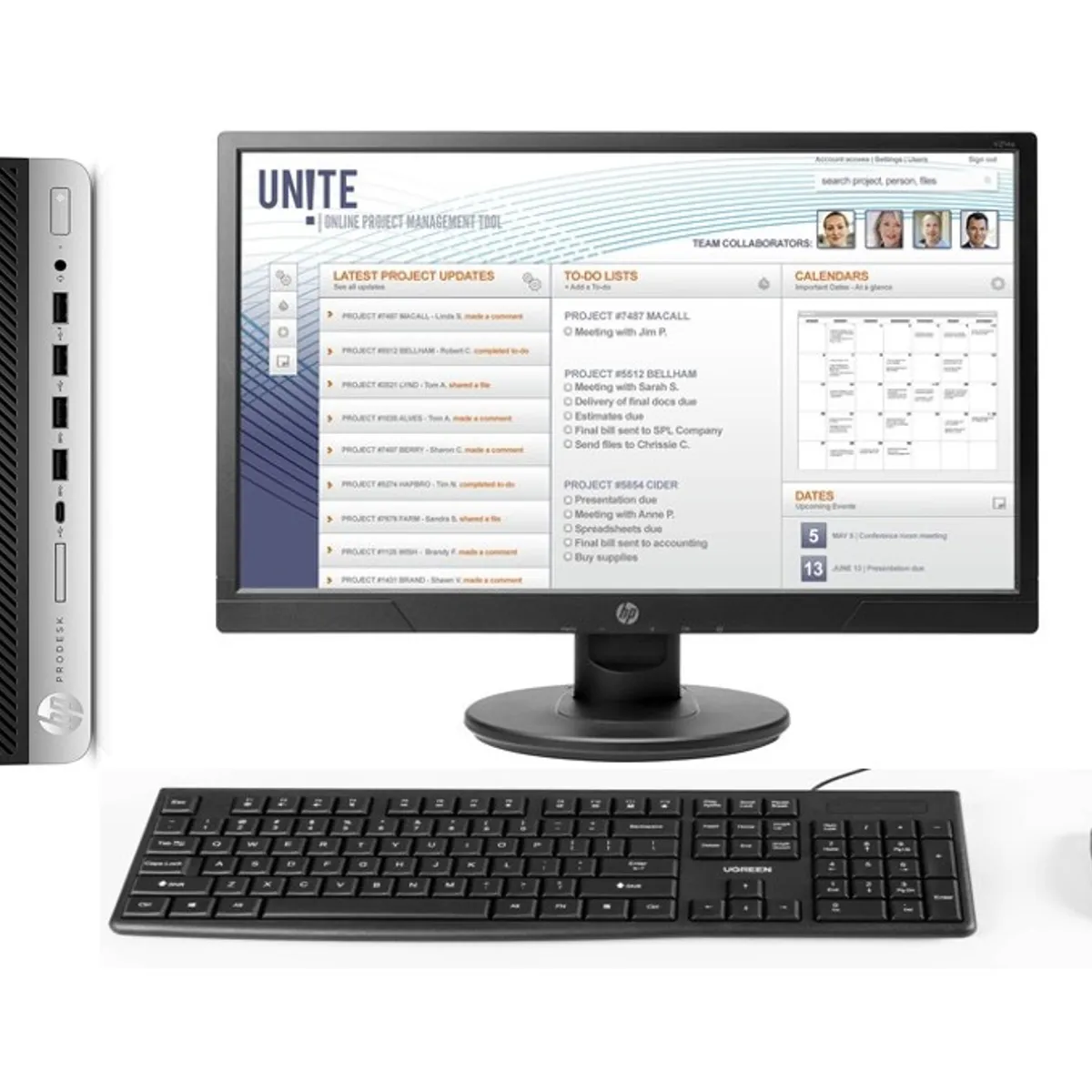 HP - KIT HP ProDesk 600 G4 SFF i5 8° 256 GB Ssd 8GB RAM+ MONITOR HP 21" REACONDICIONADO