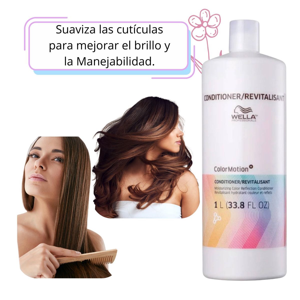 WELLA - Acondicionador Wella Color Motion 1000ml Revitaliza Protege Color Brillo Hidrata