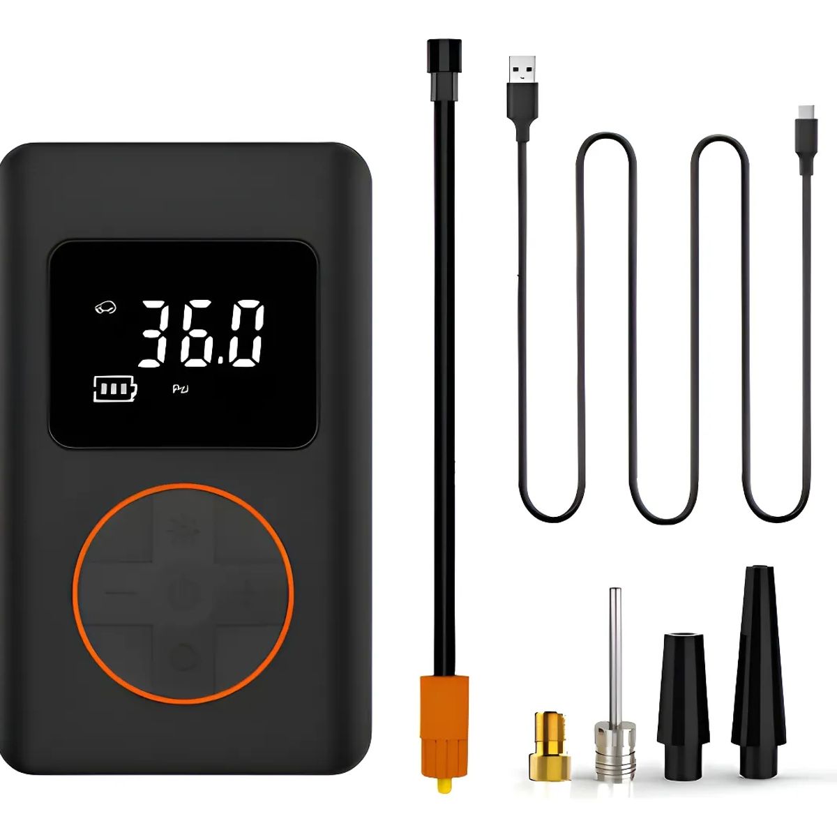 GENERICO - Compresor De Aire Inalámbrico Digital Usb Color Negro Fase Eléctrica Monofásica Frecuencia 50hz