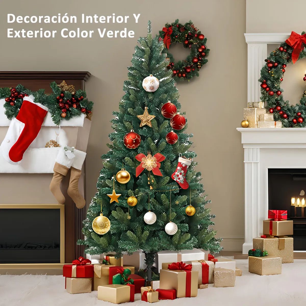 GENERICO - Árbol De Navidad Frondoso Cm-top 210 M Con 1200 Ramas Color Verde