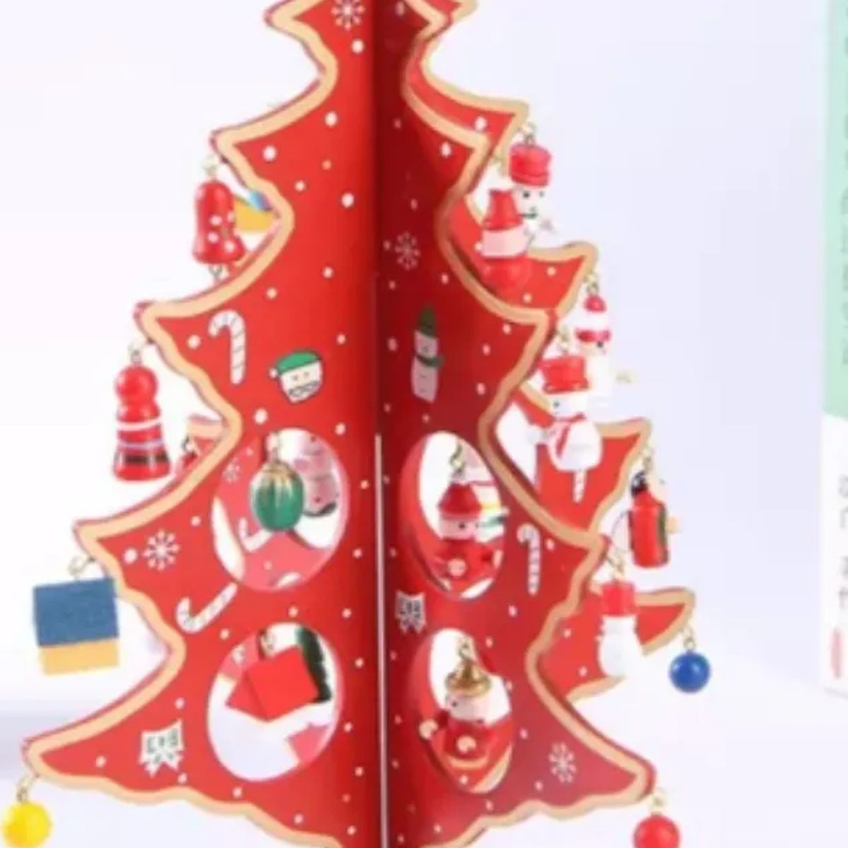 GENERICO - Árbol De Navidad Para Mesa De Madera Con Adornos