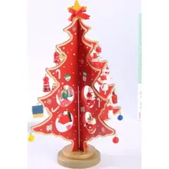 GENERICO - Árbol De Navidad Para Mesa De Madera Con Adornos